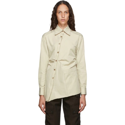 Shop Andersson Bell Beige Asymmetric Ryley Shirt In Ivory