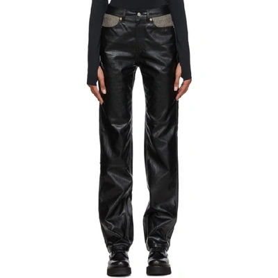 Shop Andersson Bell Black Faux-leather Mabel Carpenter Pants