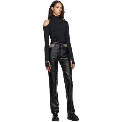 Shop Andersson Bell Black Faux-leather Mabel Carpenter Pants