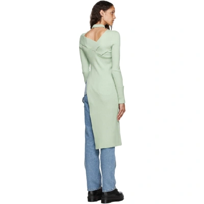 Shop Andersson Bell Ssense Exclusive Green Asymmetric Daisy Turtleneck In Pale Jade