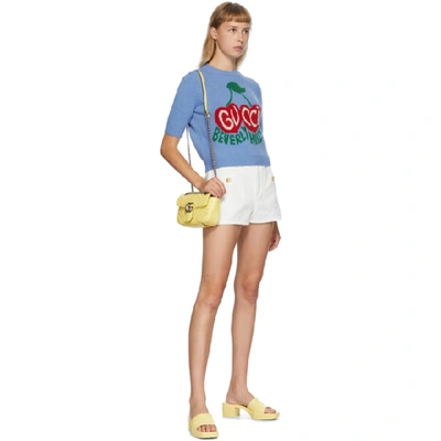 Shop Gucci Blue 'beverly Hills' Sweater In Azure