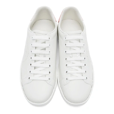 Shop Gucci White And Pink Interlocking G New Ace Sneakers In 9076 White