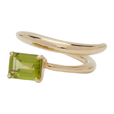 Shop Faris Gold Peridot Ring In Bronze