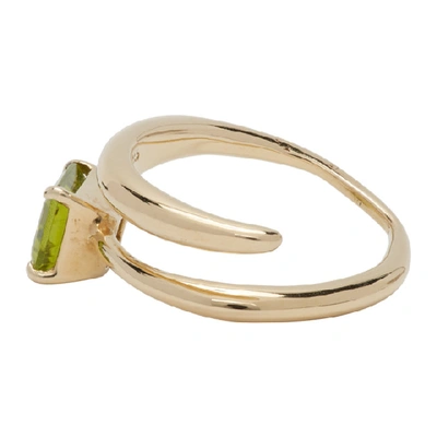 Shop Faris Gold Peridot Ring In Bronze