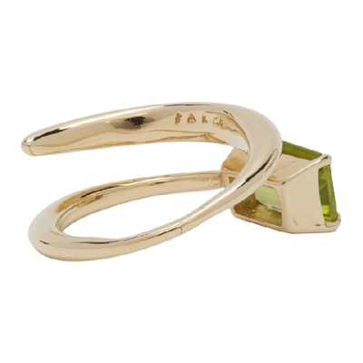 Shop Faris Gold Peridot Ring In Bronze