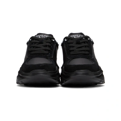 Shop Versace Jeans Couture Black Institutional Logo Sneakers In E899 Black