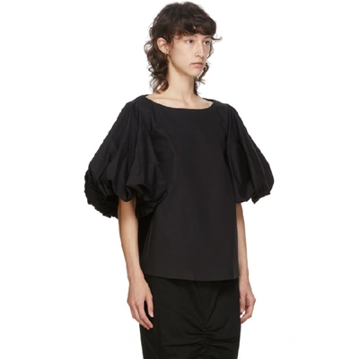 Shop Edit Black Balloon Sleeve Top In 999 Black