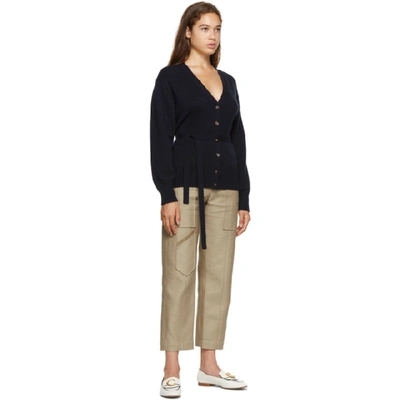 Shop Chloé Chloe Navy Cashmere Cardigan In 48a Navy