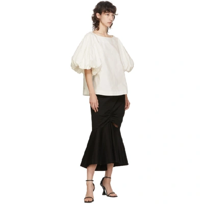 Shop Edit White Balloon Sleeve Top In 000 Ivory