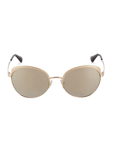 Shop Prada 59mm Round Sunglasses In Pale Gold
