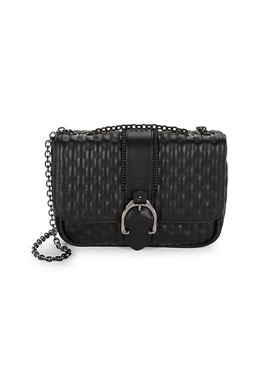 Shop Longchamp Quilted Leather Chain Crossobody Bag In Black