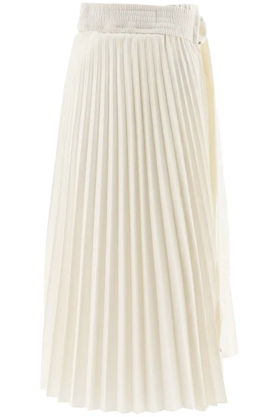 Shop Moncler Pleated Skirt In White