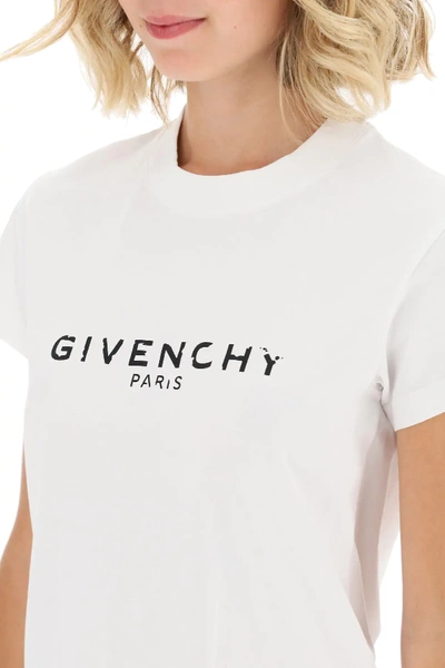 Shop Givenchy T-shirt With Vintage Logo In White,black