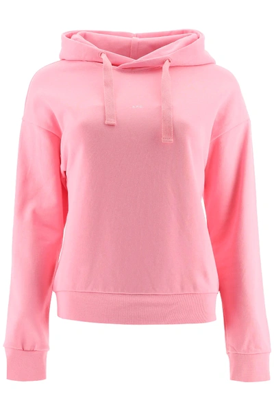 Shop A.p.c. Christina Hoodie With Micro Logo In Pink