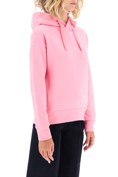 Shop Apc Christina Hoodie With Micro Logo In Pink