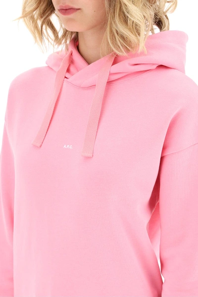 Shop Apc Christina Hoodie With Micro Logo In Pink