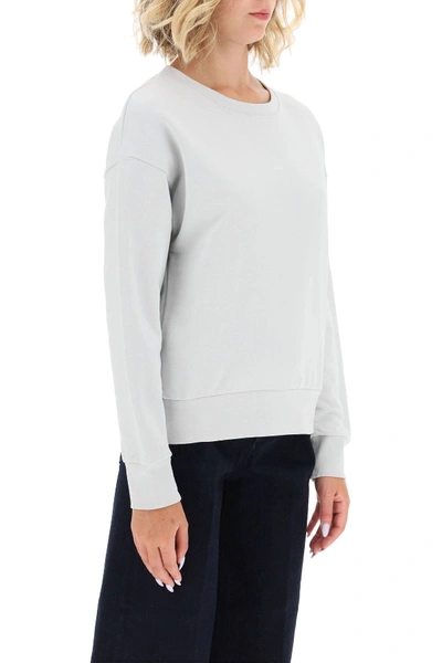 Shop Apc Annie Sweatshirt With Micro Logo In Grey