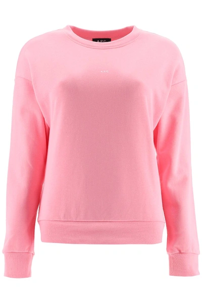 Shop Apc Annie Sweatshirt With Micro Logo In Pink