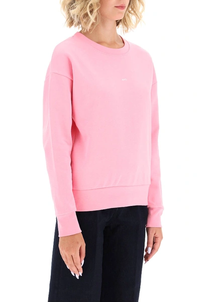 Shop Apc Annie Sweatshirt With Micro Logo In Pink