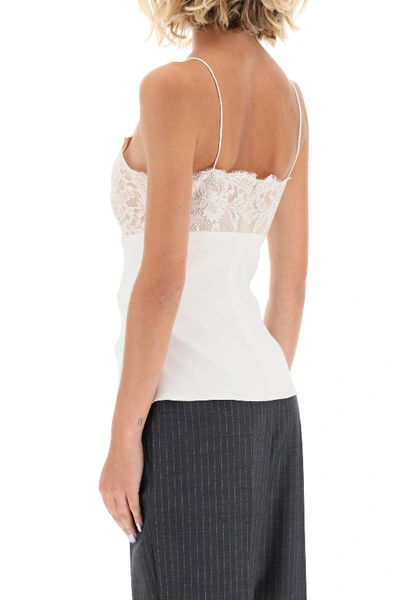 Shop Alexander Mcqueen Top With Lace In White