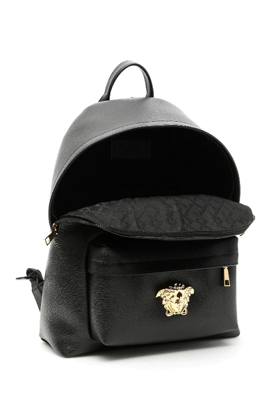 Shop Versace Saffiano And Nylon Backpack In Black