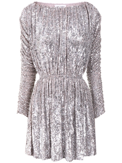 Shop Saint Laurent Sequins Dress In Silver