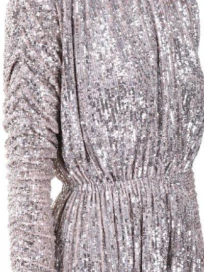 Shop Saint Laurent Sequins Dress In Silver