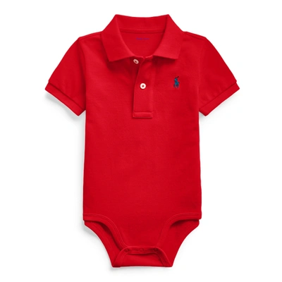 Polo Ralph Lauren Cotton Mesh Polo Bodysuit In Rl 2000 Red
