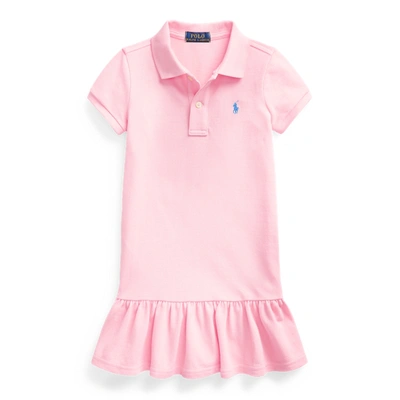 Shop Polo Ralph Lauren Cotton Mesh Polo Dress In Carmel Pink/c7349