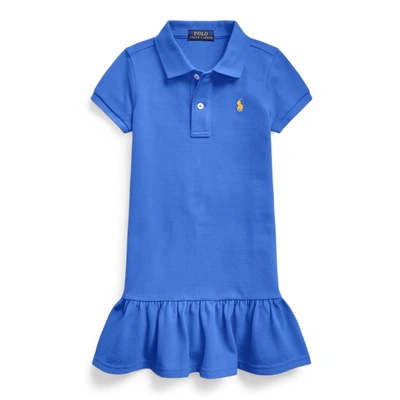 Shop Polo Ralph Lauren Cotton Mesh Polo Dress In New Iris Blue/c2427