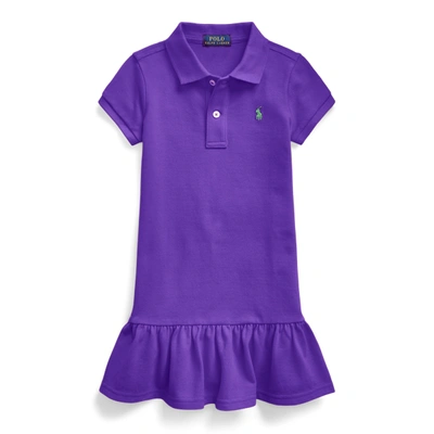 Shop Polo Ralph Lauren Cotton Mesh Polo Dress In Chalet Purple/c5229