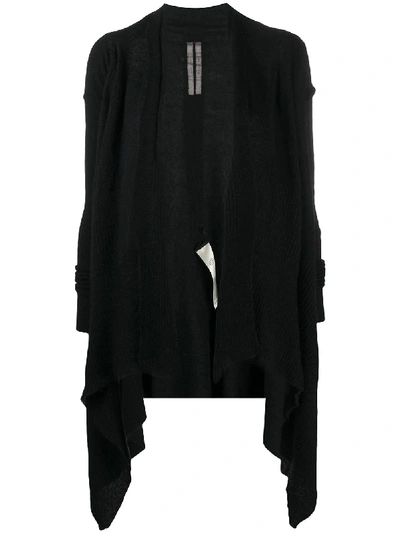 Shop Rick Owens Ribbed Open Front Cardi-coat In Black