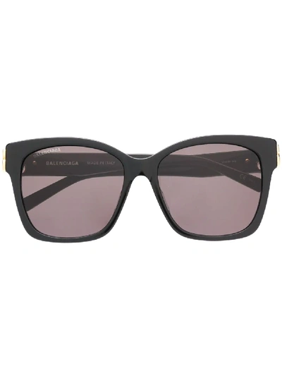 Shop Balenciaga Dynasty Square-frame Sunglasses In Black