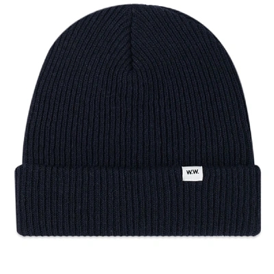 Shop Wood Wood Mande Beanie Hat In Blue