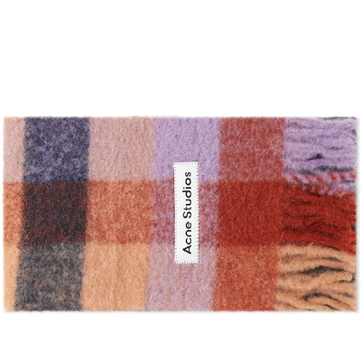 Shop Acne Studios Vally Check Scarf In Multi