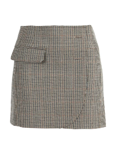 Shop Vetements Brown Wool Mini Skirt