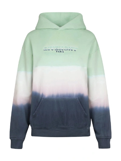 Shop Givenchy Multicolored Dip-dye Logo Hoodie