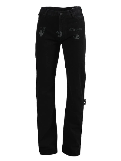 Shop Off-white Black Straight Leg Jeans