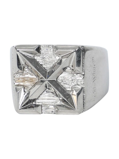 Shop Off-white Silver-tone Arrow Signet Ring