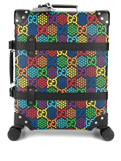 Shop Gucci Globe-trotter Gg Psychedelic Medium Suitcase In Black