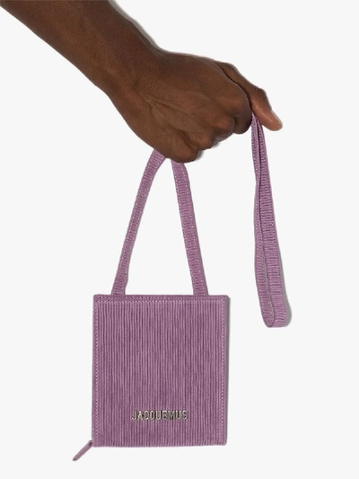 Shop Jacquemus Le Gadjo Pouch Shoulder Bag In Purple