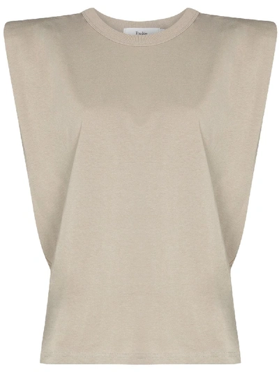 Shop The Frankie Shop Eva Shoulder-pad T-shirt In Grey