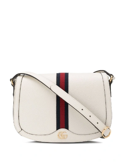 Shop Gucci Small Ophidia Shoulder Bag In Neutrals