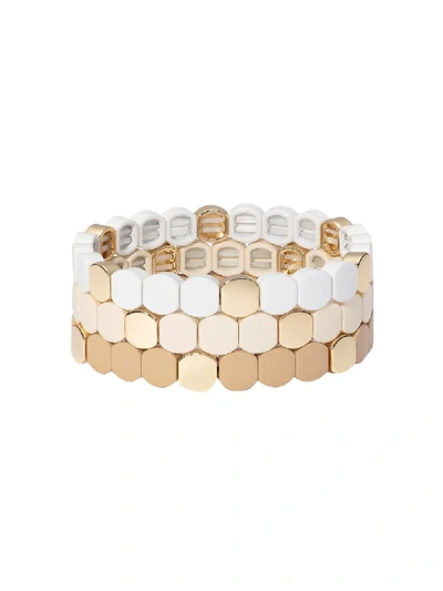 Shop Roxanne Assoulin Cafe Au Lait Set Of Three Bracelets In Neutrals