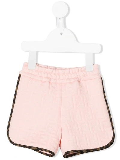 Shop Fendi Ff Pattern Shorts In Pink