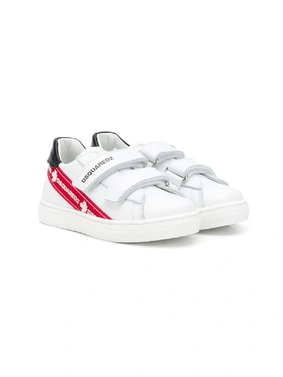 Shop Dsquared2 Logo Stripe Low-top Sneakera In White