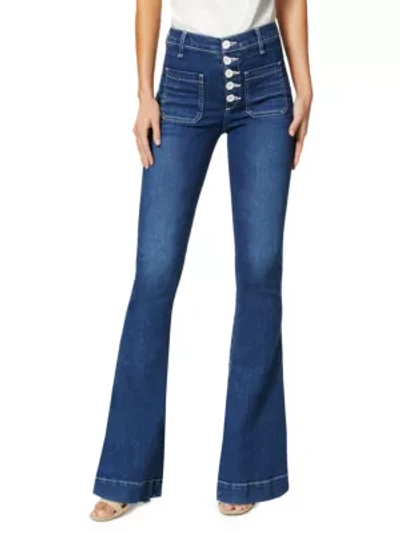 Shop Ramy Brook Cindy Button-fly Flare Jeans In Medium Wash