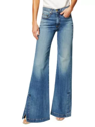 Shop Ramy Brook Tyra Vintage Slit Wide Jeans In Vintage Wash