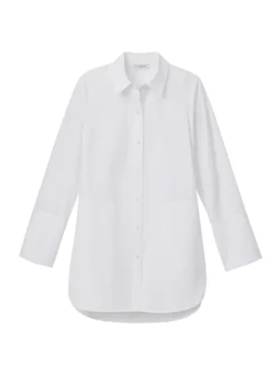 Shop Lafayette 148 Wilkes Italian Cotton Shirt In White
