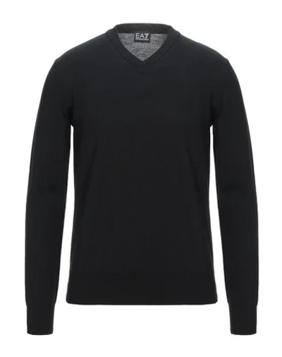 Shop Ea7 Man Sweater Black Size Xxl Virgin Wool